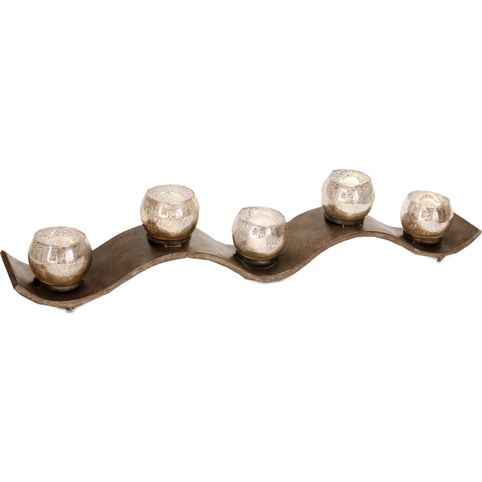 Lux Copper Five Hurricane Glass Holder Table Candle Holder by Mercana in beige. Made from unique in a modern style.