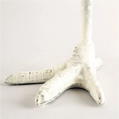 Daffy I Cast Iron Chicken Foot Table Candle Holder by Mercana in cast iron, white. Made from unique in a eclectic & global style.