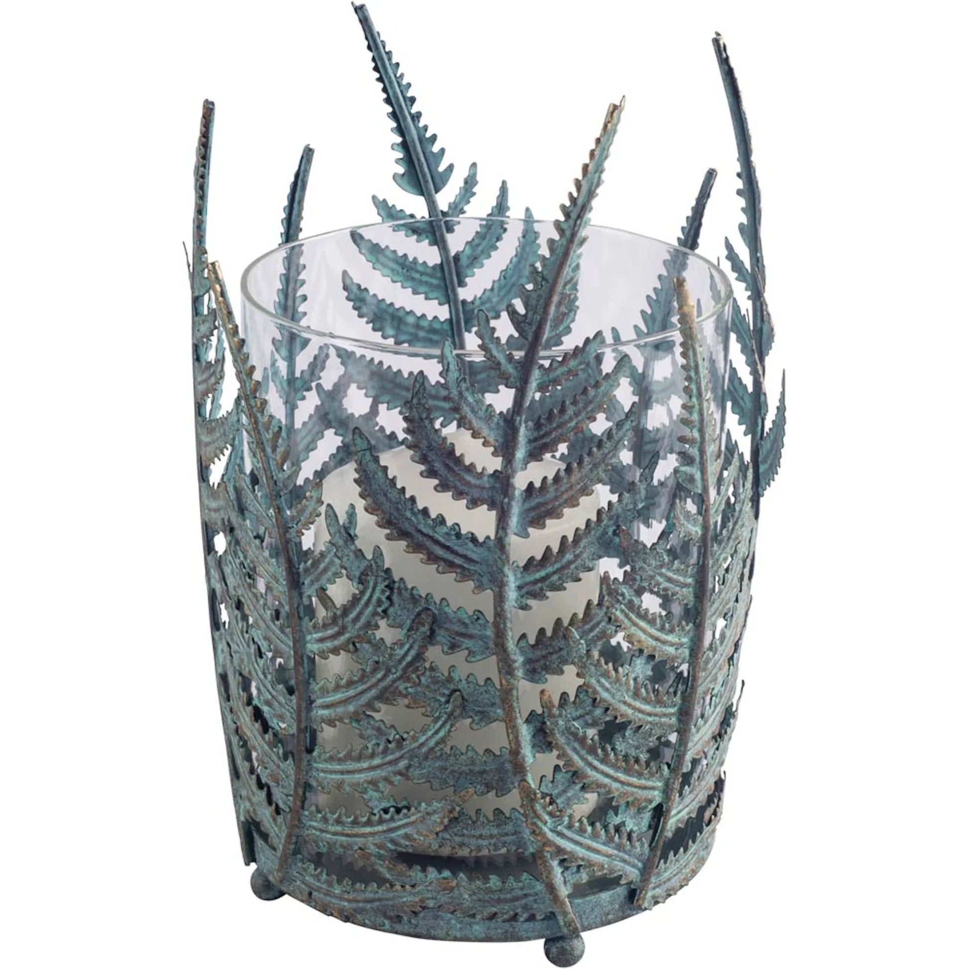 Palen I Fern Leaf Table Candle Holder by Mercana in natural. Made from unique in a coastal style.