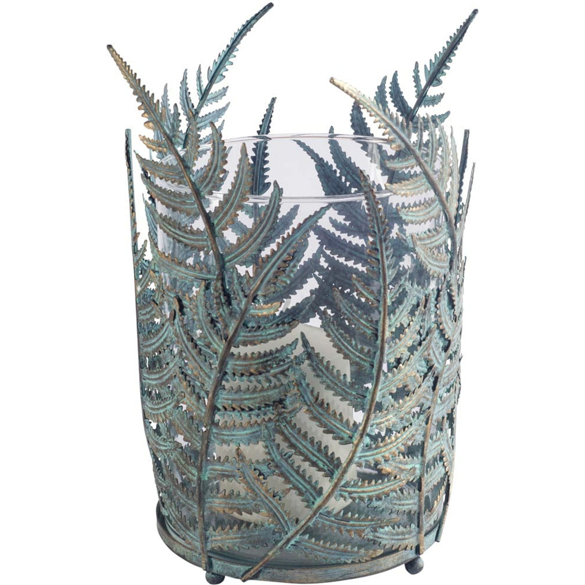 Palen I Fern Leaf Table Candle Holder by Mercana in natural. Made from unique in a coastal style.