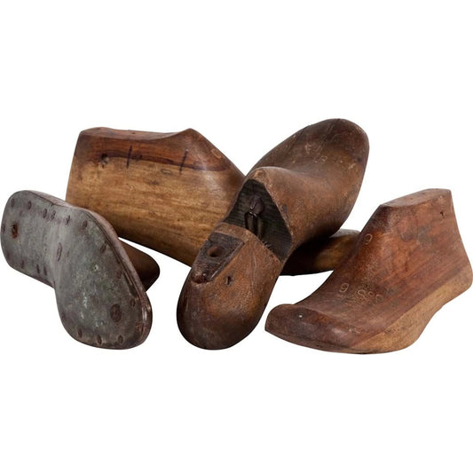 Wooden Shoe Antique Wooden Cobbler Moulds Set of Four by Mercana in brown. Made from wood in a cottage & farmhouse style.