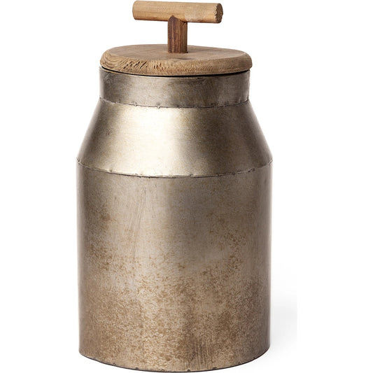 Oliphant II Gray Decorative Milk Container by Mercana in silver. Made from unique in a cottage & farmhouse style.