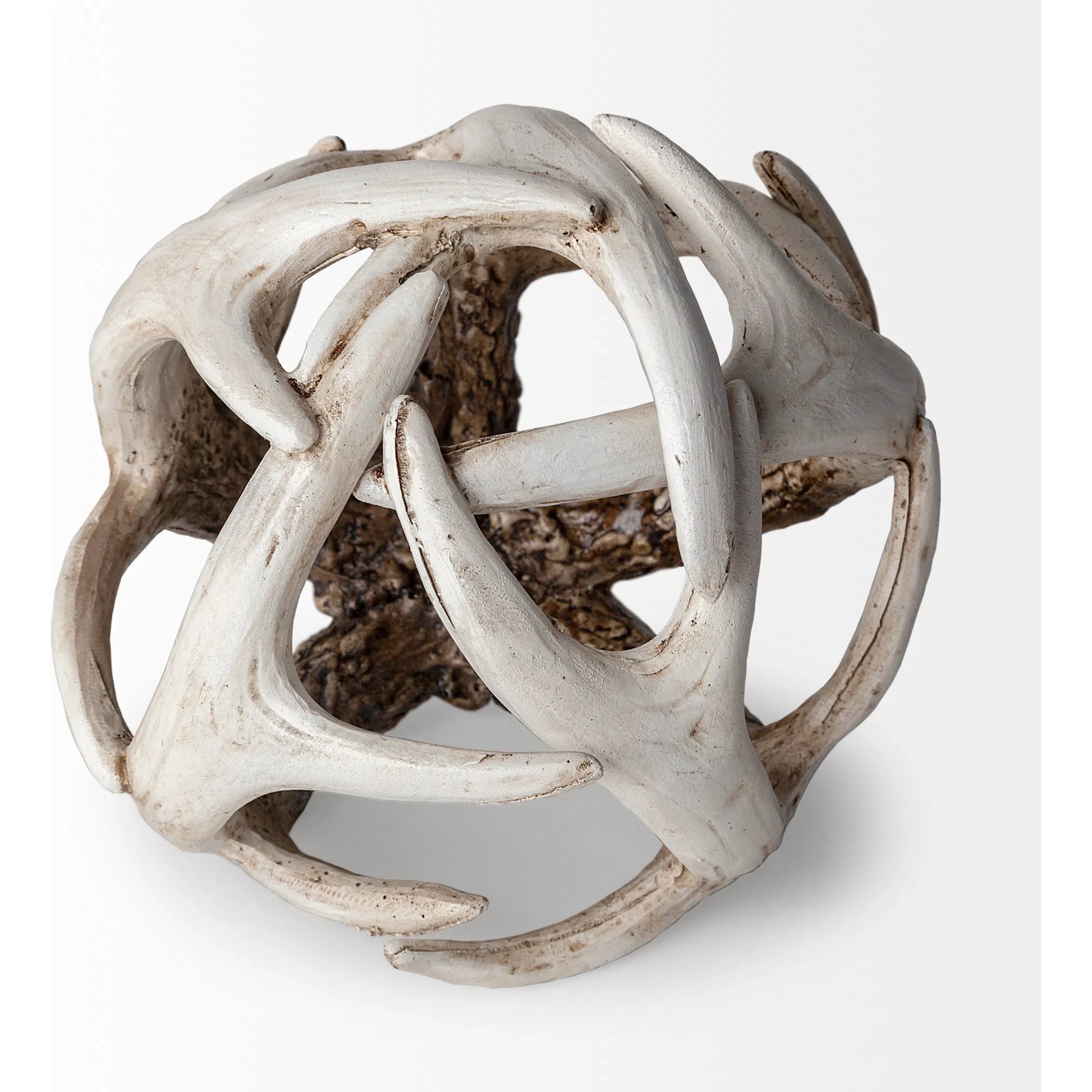 Ramus I Brown Antler Shaped Decorative Orb Ball by Mercana. Made from unique in a modern style.