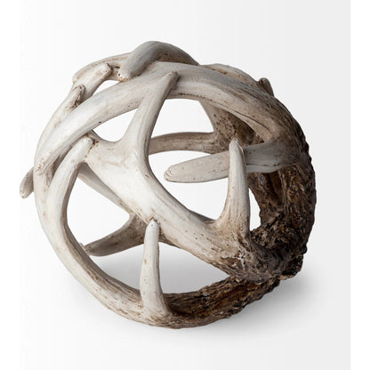 Ramus I Brown Antler Shaped Decorative Orb Ball by Mercana. Made from unique in a modern style.