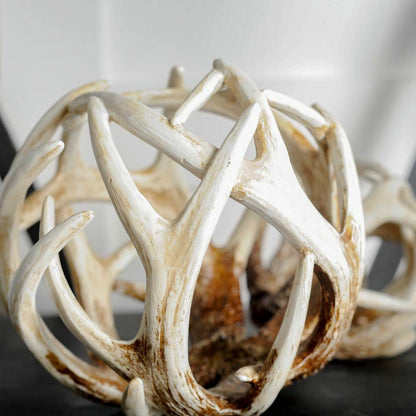 Ramus I Brown Antler Shaped Decorative Orb Ball by Mercana. Made from unique in a modern style.