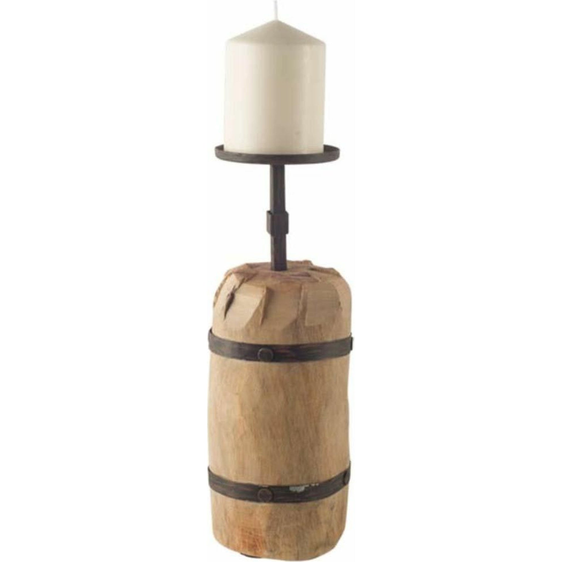 Edgeland I Metal Strap Candle Holder by Mercana in natural. Made from unique in a rustic style.