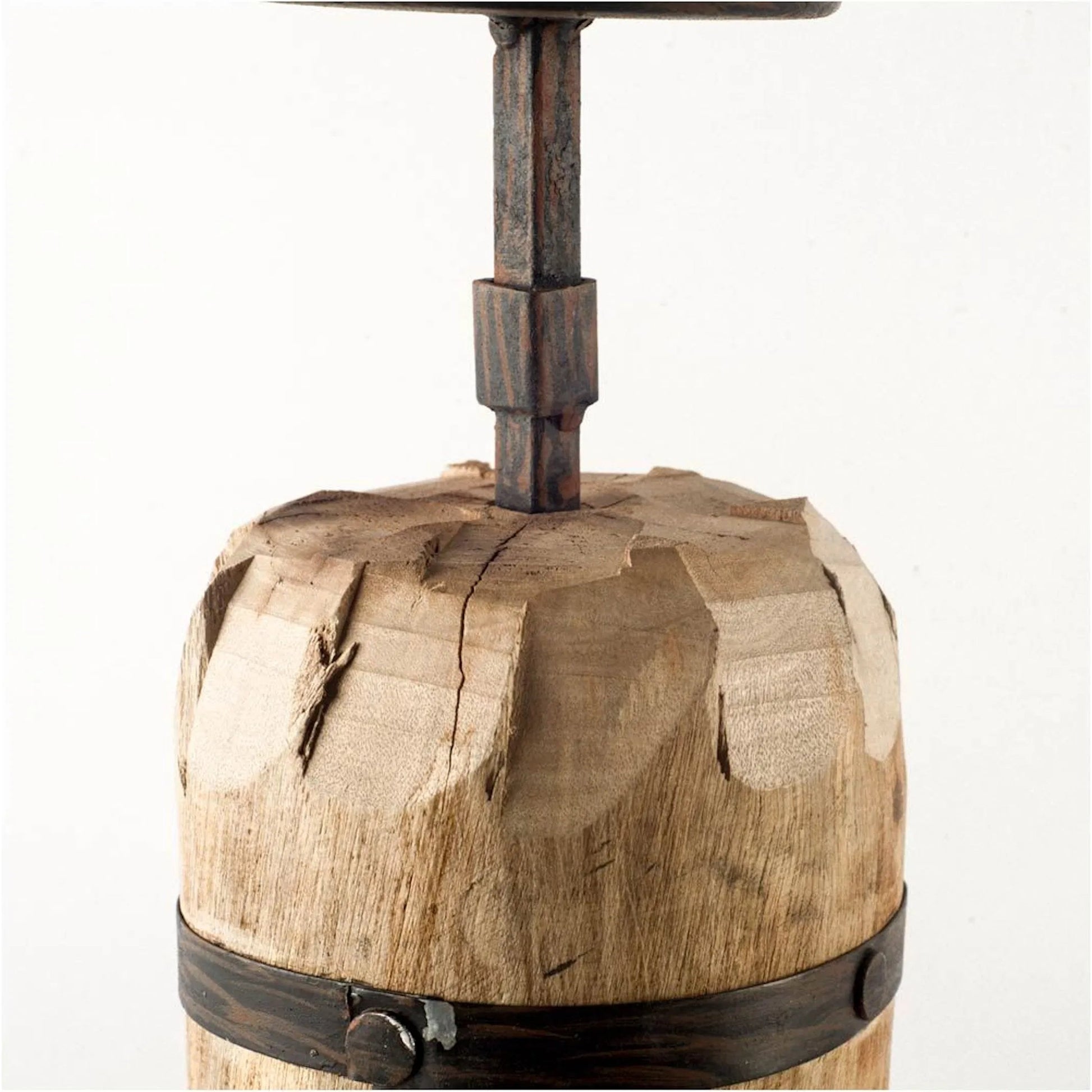 Edgeland I Metal Strap Candle Holder by Mercana in natural. Made from unique in a rustic style.