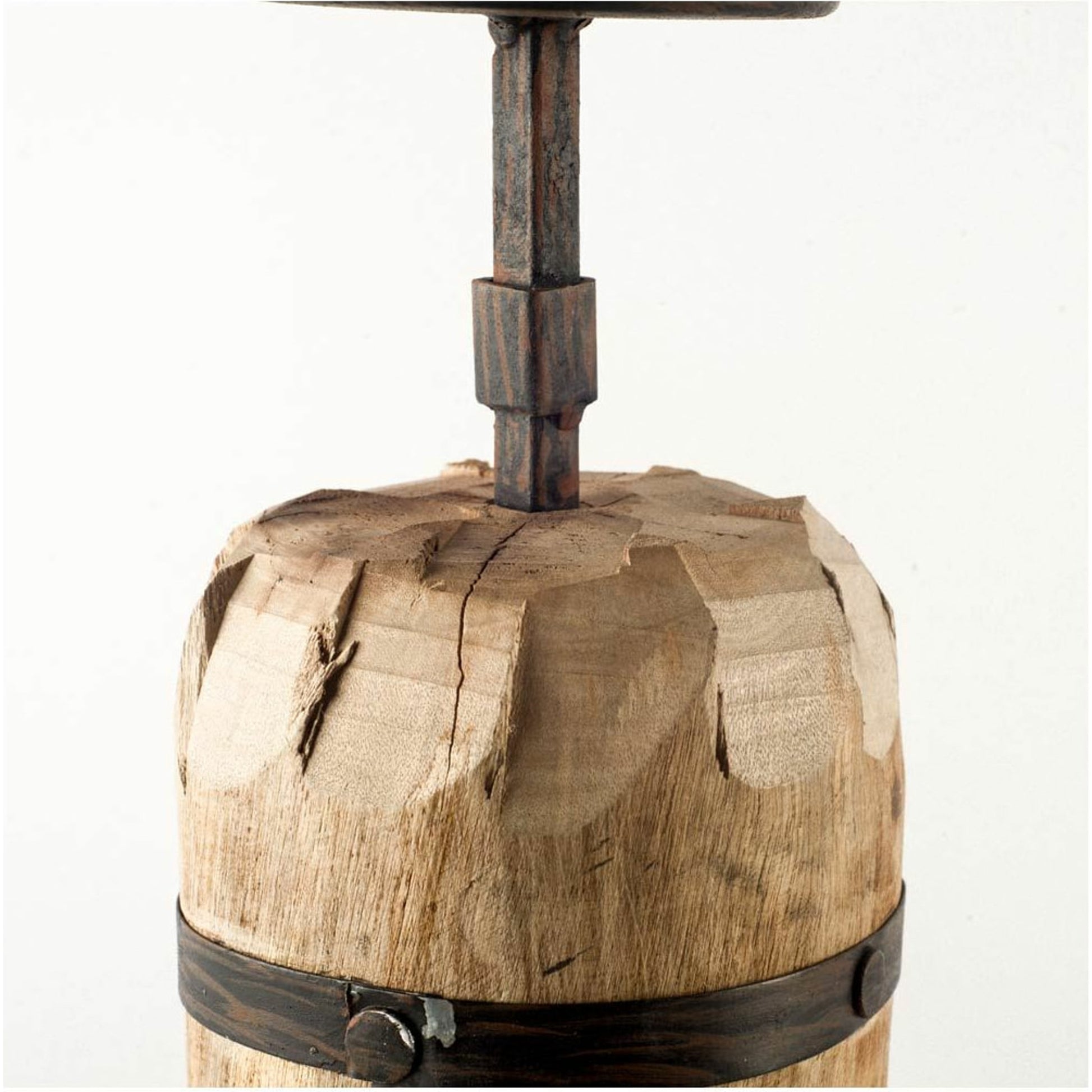 Edgeland I Metal Strap Candle Holder by Mercana in natural. Made from unique in a rustic style.