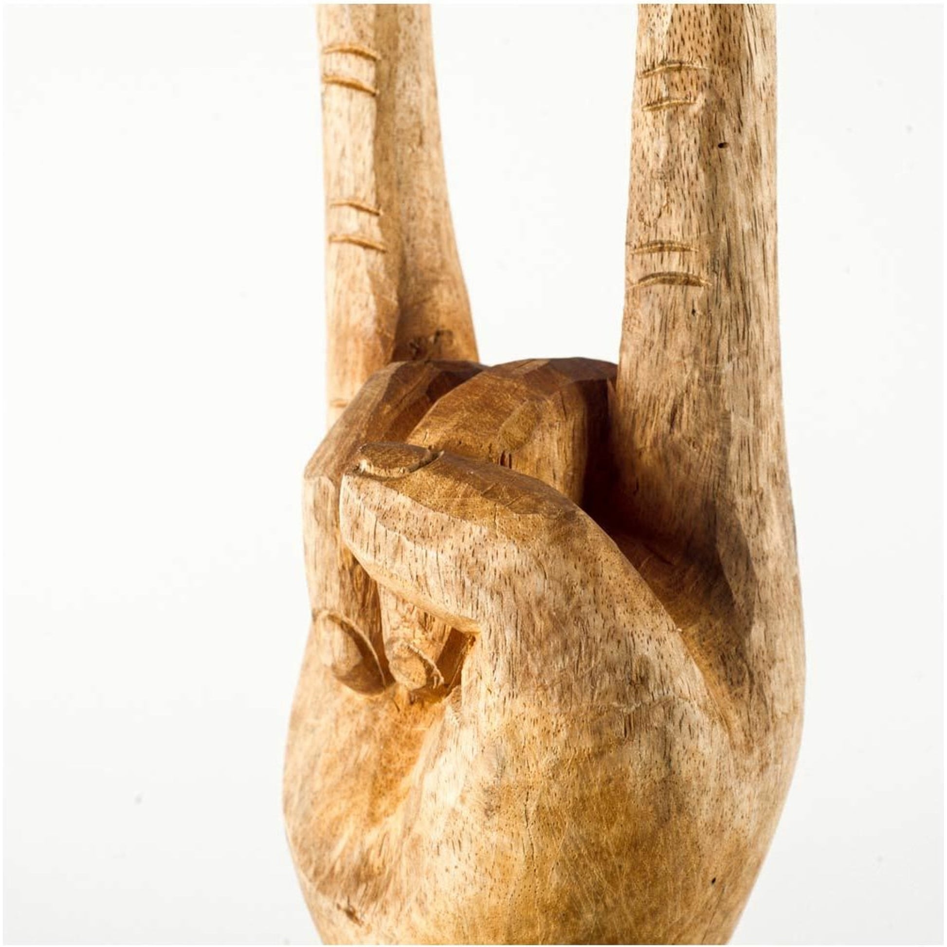 Saxum Wooden Carved Hang Loose Hand by Mercana in natural. Made from unique in a eclectic & global style.