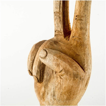 Pacem Wooden Carved Peace Sign Hand by Mercana in natural. Made from unique in a eclectic & global style.