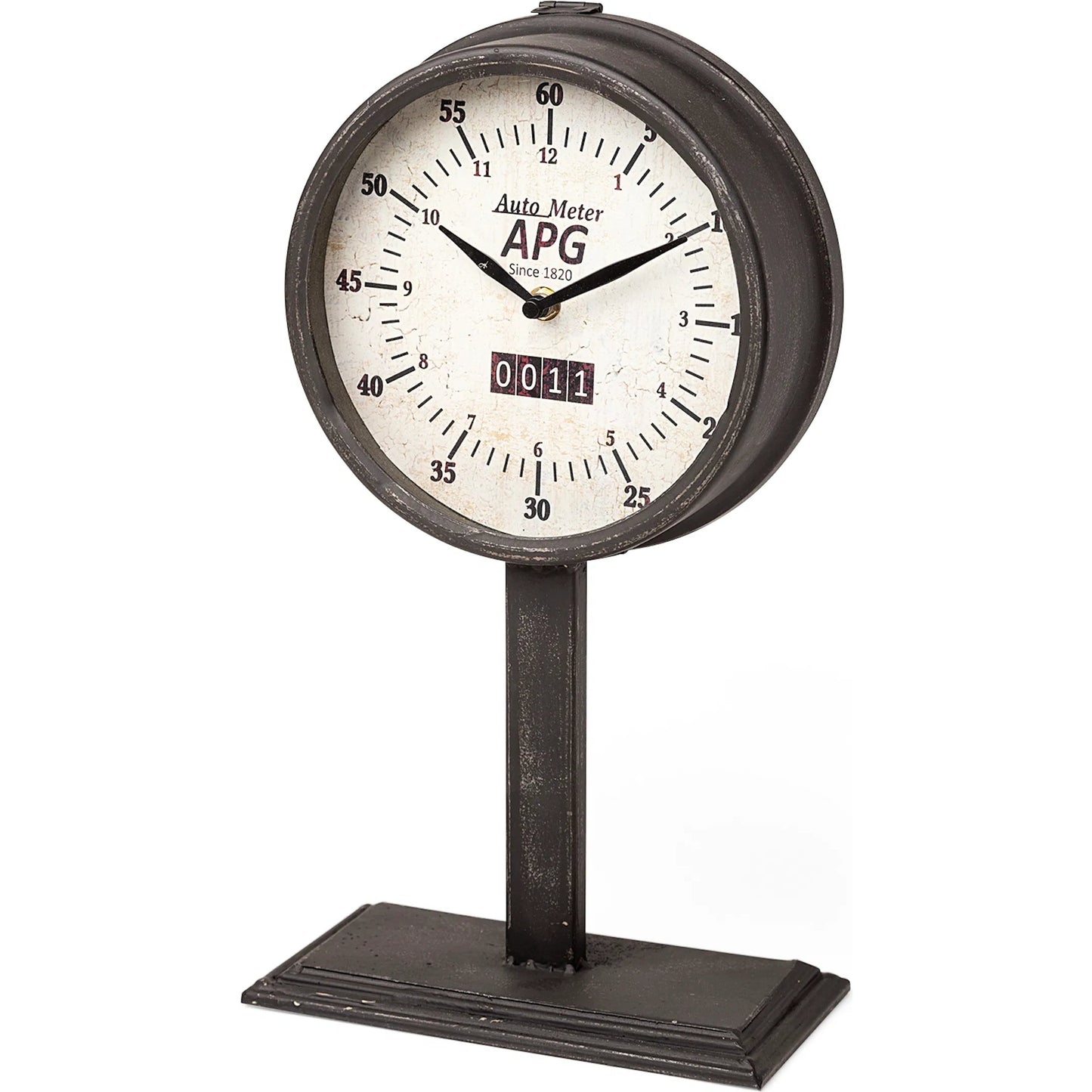 023 SR-814816 | Primary Silo | Attalack II Round Face Table Clock by Mercana in black. Made from unique in a traditional style.