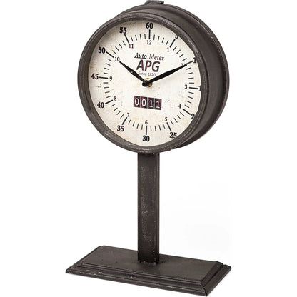 Attalack II Round Face Table Clock by Mercana in black. Made from unique in a traditional style.