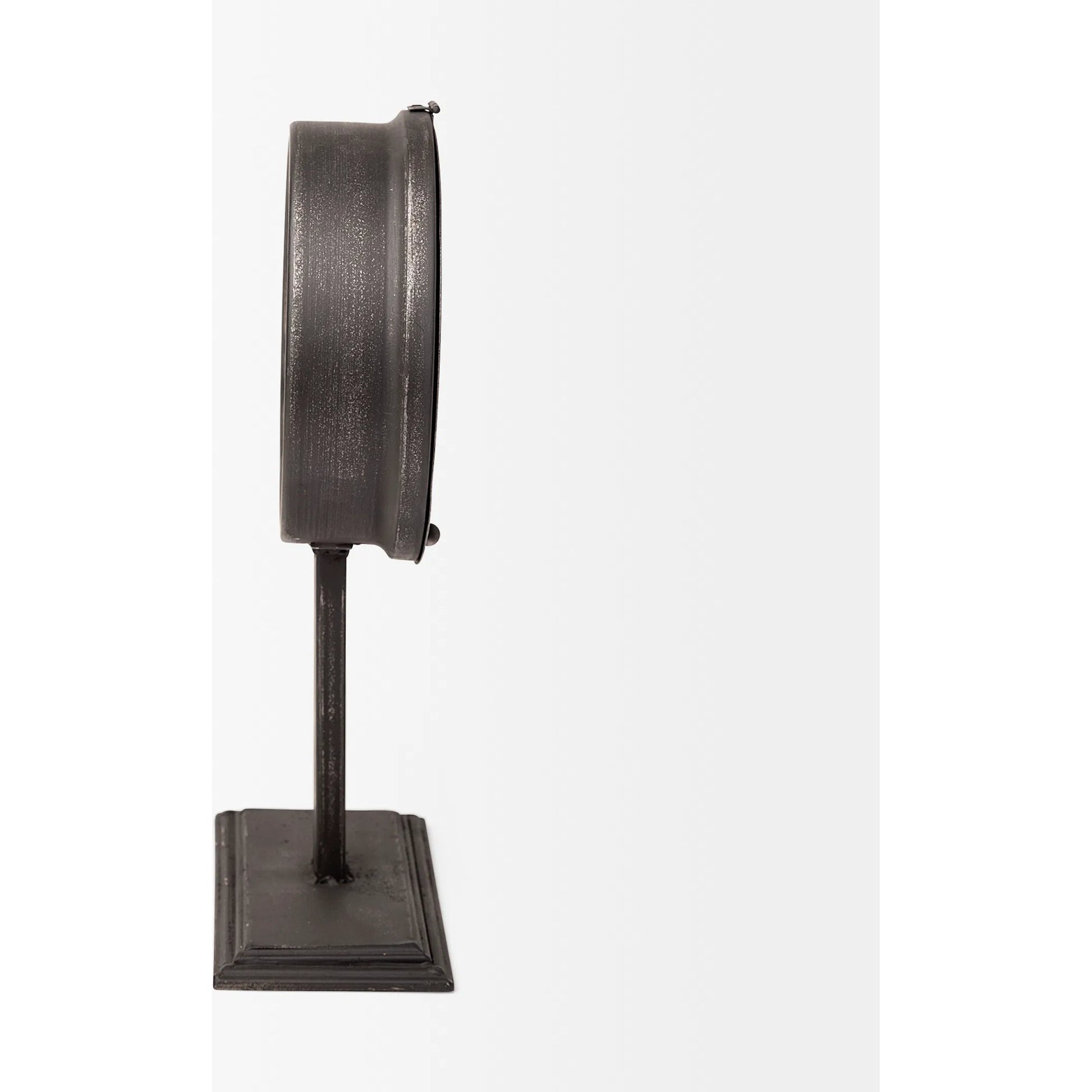 Attalack II Round Face Table Clock by Mercana in black. Made from unique in a traditional style.