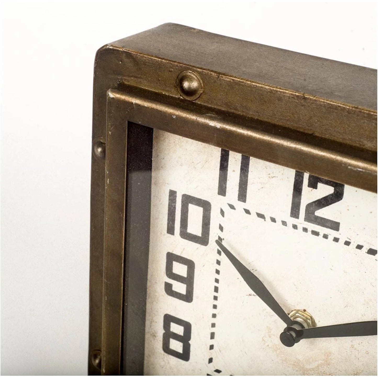 016 SR-815757 | Closeup | Redding Toned Square Table Clock by Mercana in natural. Made from unique in a modern style.