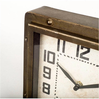 Redding Toned Square Table Clock by Mercana in natural. Made from unique in a modern style.