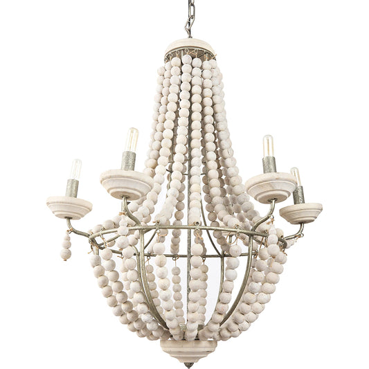 Phillum Chandelier by Mercana in cream. Made from unique in a traditional style.