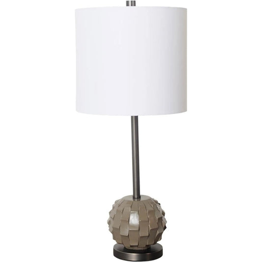 Brant Table Lamp by Mercana in brown. Made from unique in a traditional style.