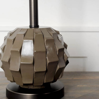 Brant Table Lamp by Mercana in brown. Made from unique in a traditional style.