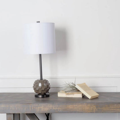 Brant Table Lamp by Mercana in brown. Made from unique in a traditional style.