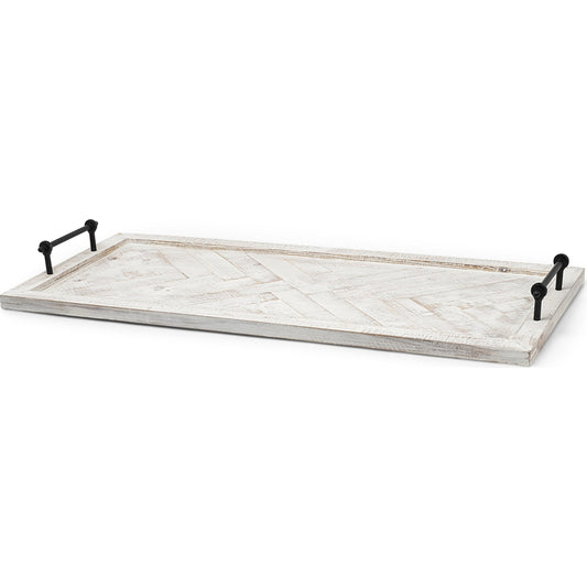 Alfred Herringbone Rectangular Tray by Mercana in natural. Made from unique in a transitional style.