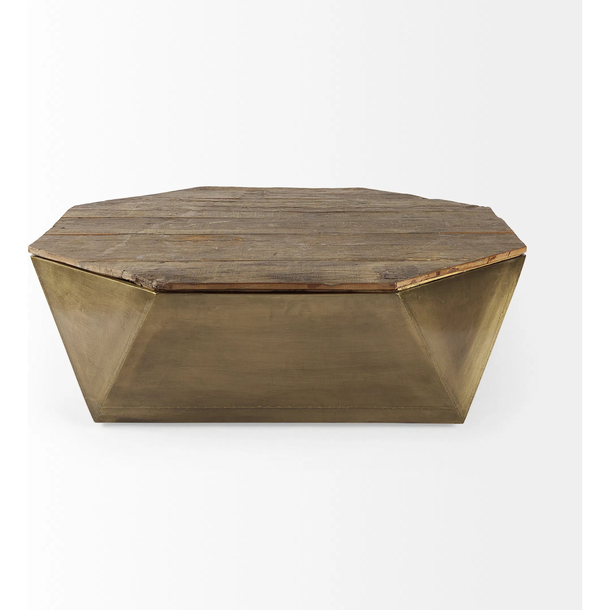 Esagono Coffee Table by Mercana in brass. Made from unique in a modern style.