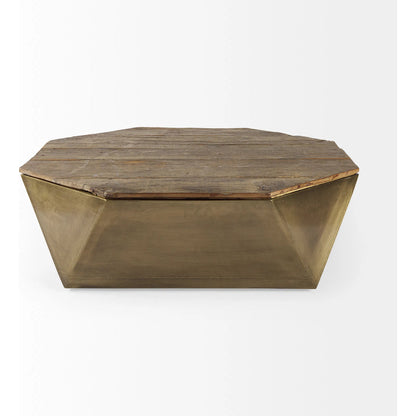Esagono Coffee Table by Mercana in brass. Made from unique in a modern style.