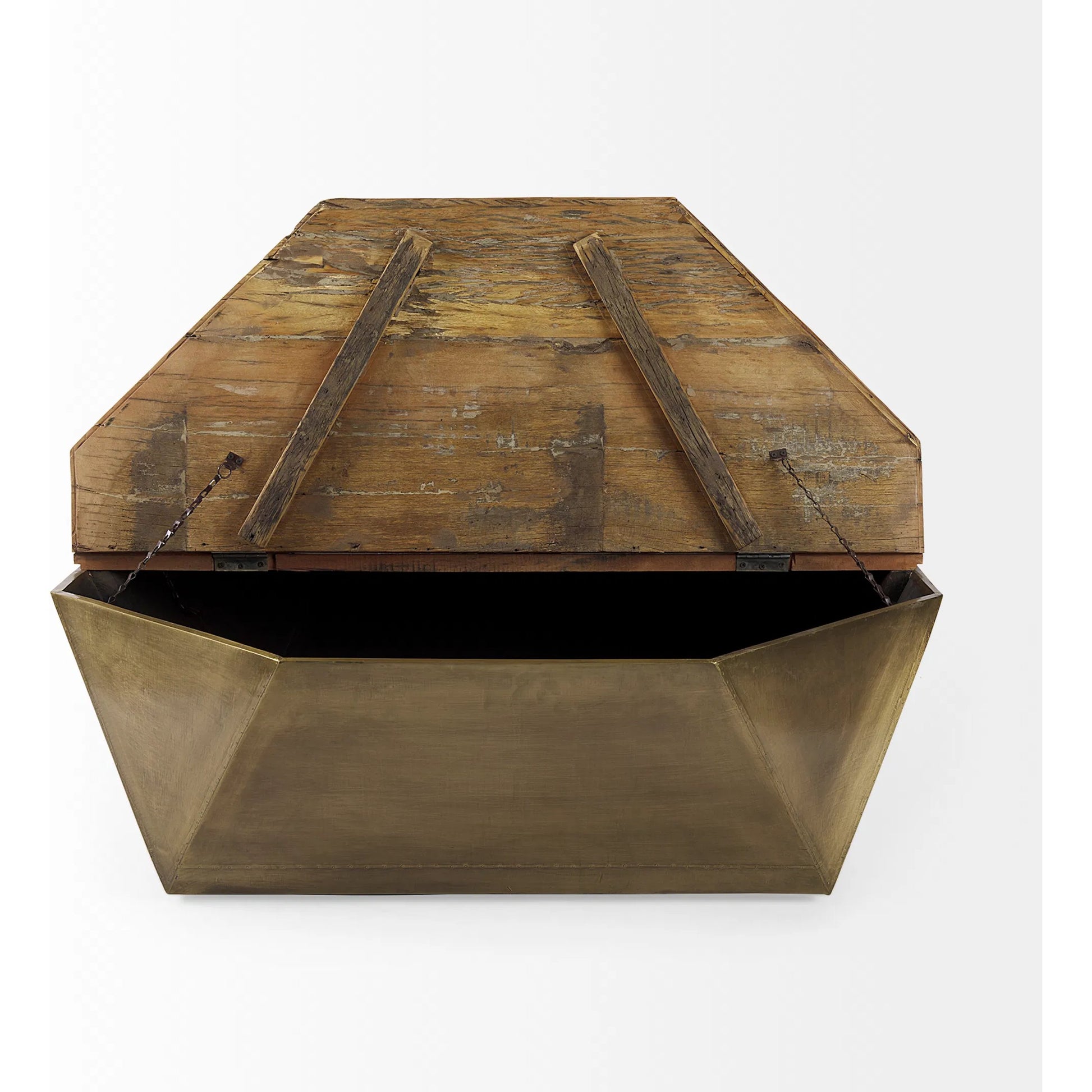 Esagono Coffee Table by Mercana in brass. Made from unique in a modern style.