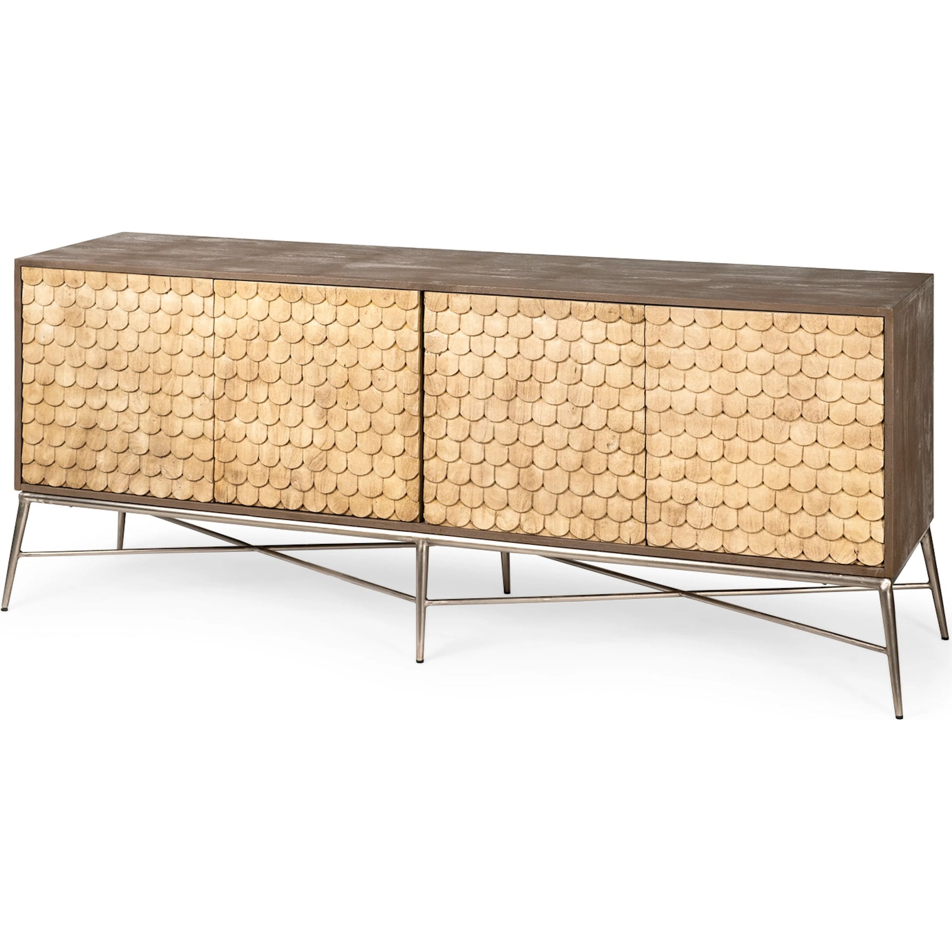 Swordfish Sideboard by Mercana in natural. Made from unique in a modern style.