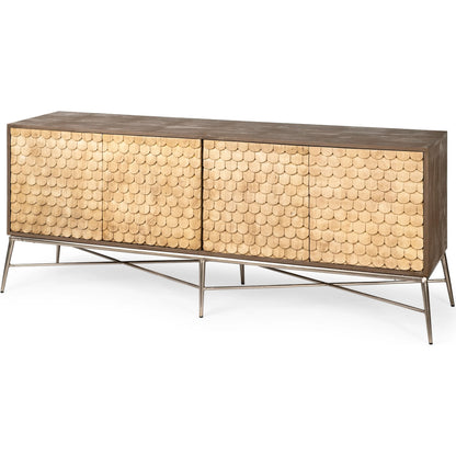 Swordfish Sideboard by Mercana in natural. Made from unique in a modern style.