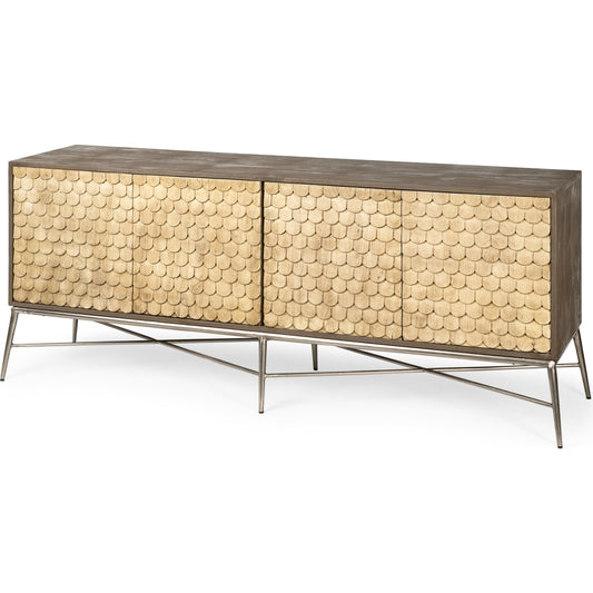 Swordfish Sideboard by Mercana in natural. Made from unique in a modern style.