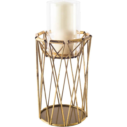 Othello I Antiqued Brass Table Candle Holder by Mercana in natural. Made from unique in a modern style.