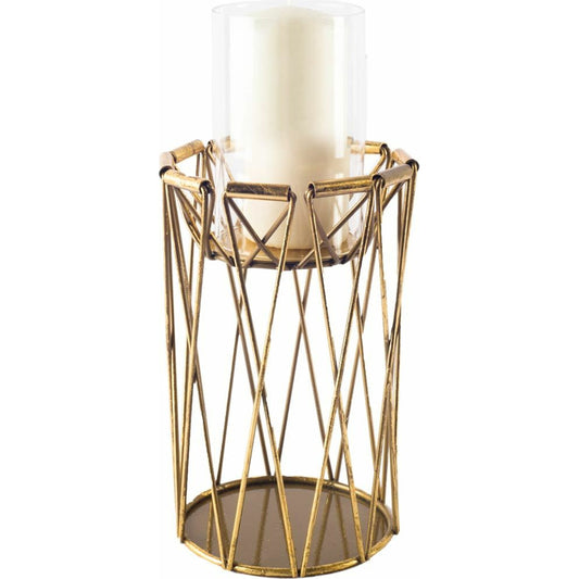 Othello I Antiqued Brass Table Candle Holder by Mercana in natural. Made from unique in a modern style.