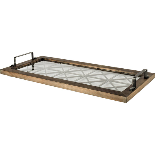 Ellingson Black Rectangular Wood Bottom Tray by Mercana in natural. Made from unique in a transitional style.