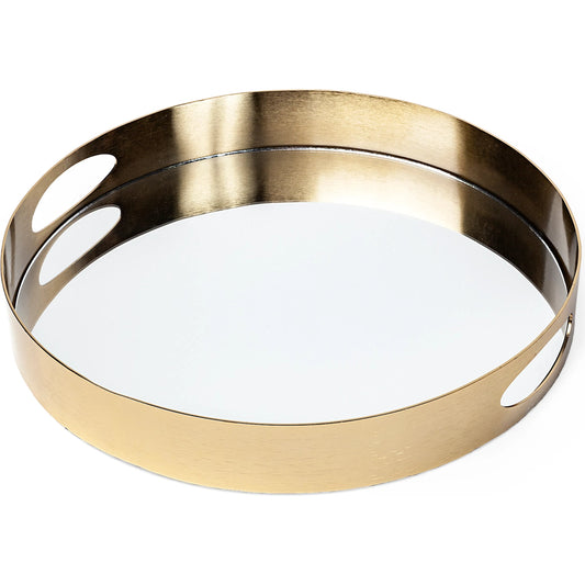 Serkis Ed Base Round Tray by Mercana in natural. Made from unique in a transitional style.