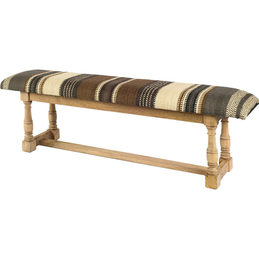 Greenfield Bench by Mercana in beige. Made from mango wood in a transitional style.