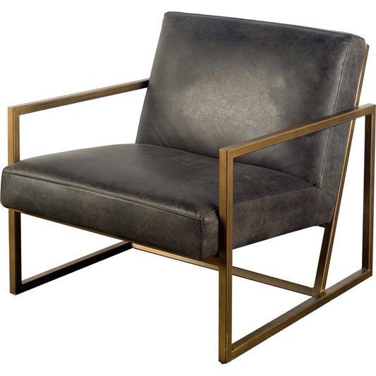 Armelle Leather Accent Chair by Mercana in natural. Made from unique in a modern style.