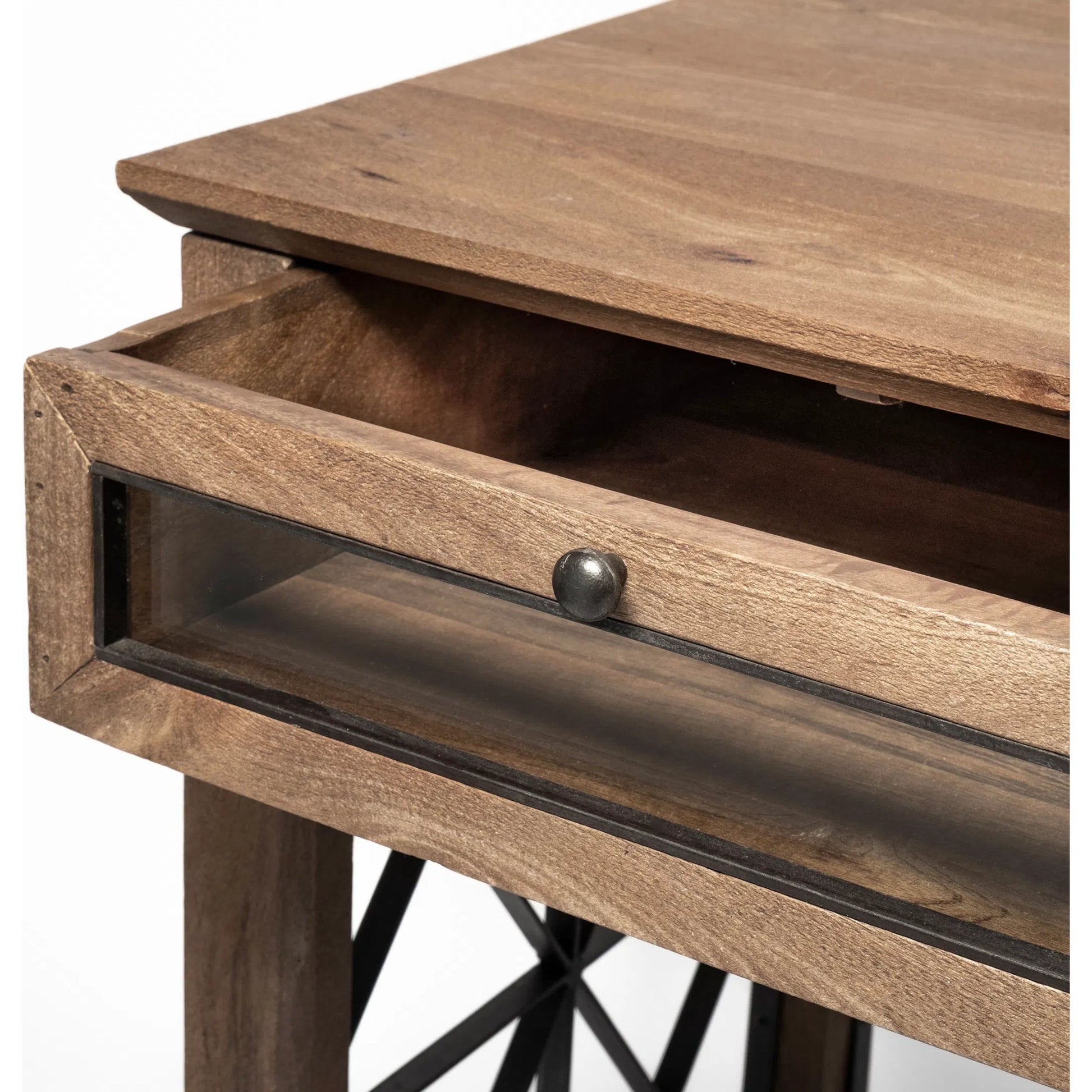 Eldorado Office Desk by Mercana in brown. Made from mango wood in a cottage & farmhouse style.