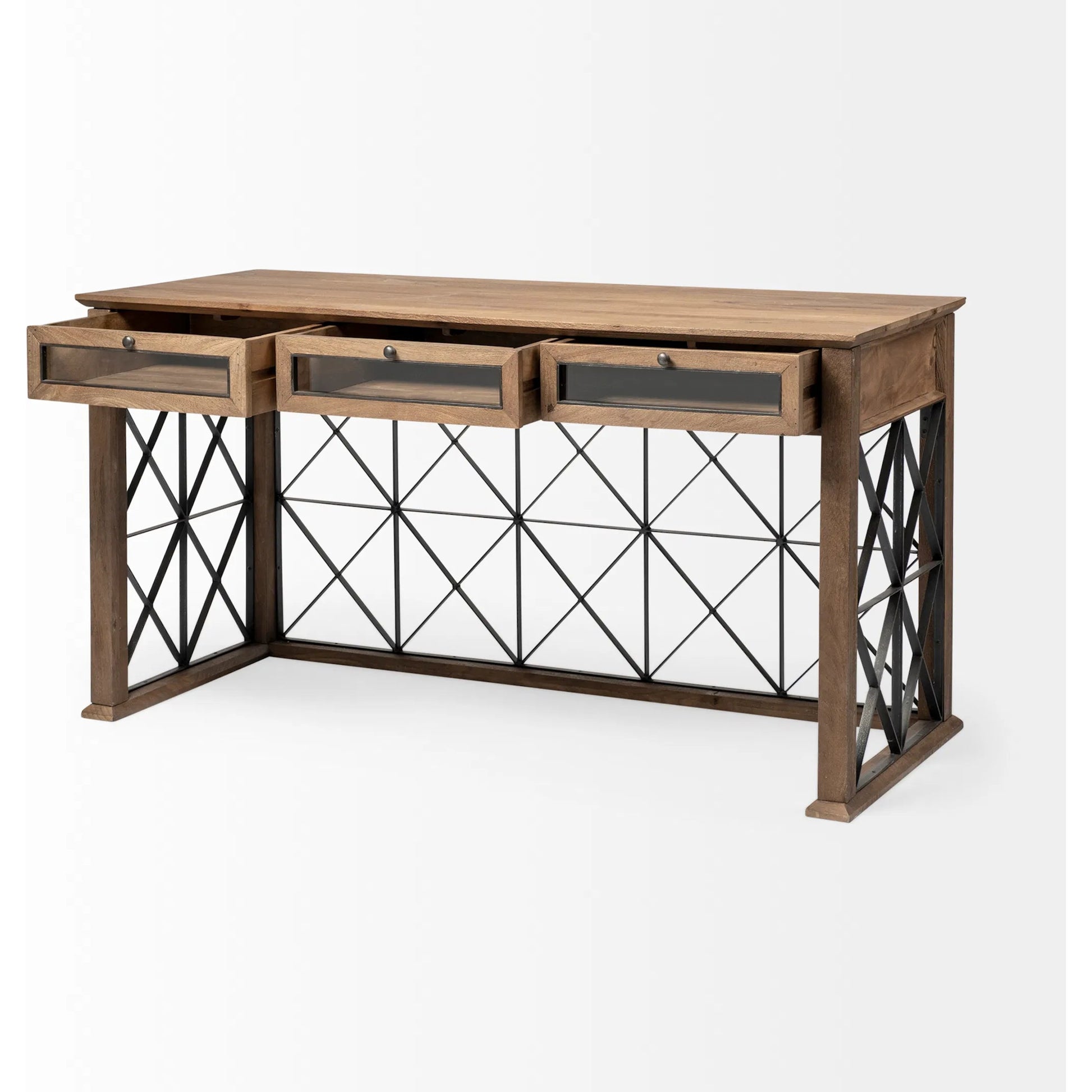 Eldorado Office Desk by Mercana in brown. Made from mango wood in a cottage & farmhouse style.