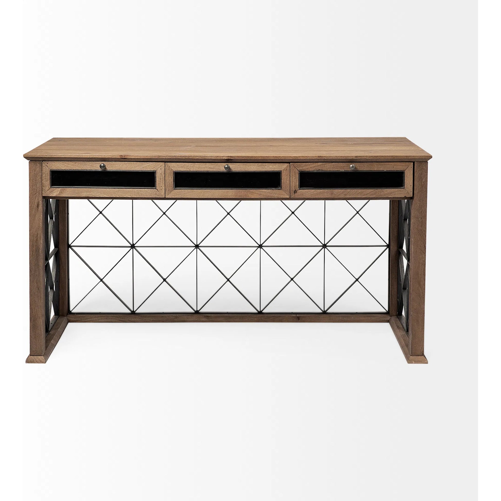 Eldorado Office Desk by Mercana in brown. Made from mango wood in a cottage & farmhouse style.