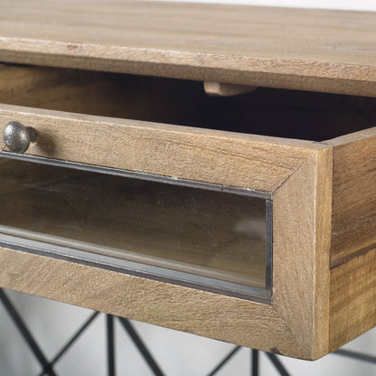 Eldorado Office Desk by Mercana in brown. Made from mango wood in a cottage & farmhouse style.