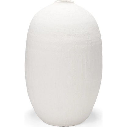 Karakum I Textured Vase by Mercana in white. Made from ceramic in a coastal style.