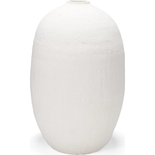 Karakum I Textured Vase by Mercana in white. Made from ceramic in a coastal style.