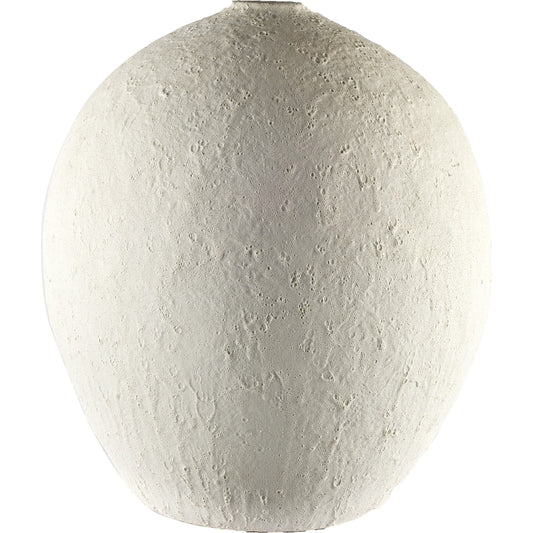Karakum I Textured Vase by Mercana in white. Made from ceramic in a coastal style.