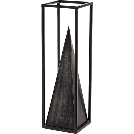 Memphis I Pyramid in a Square by Mercana in black. Made from metal in a eclectic & global style.