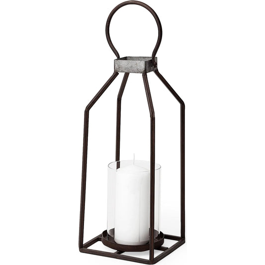 Kingston I Rustic Framed Table Candle Holder by Mercana in rustic metal. Made from unique in a modern style.