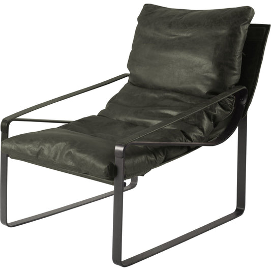 Hornet Leather Accent Chair by Mercana. Made from top grain leather, metal in a modern style.