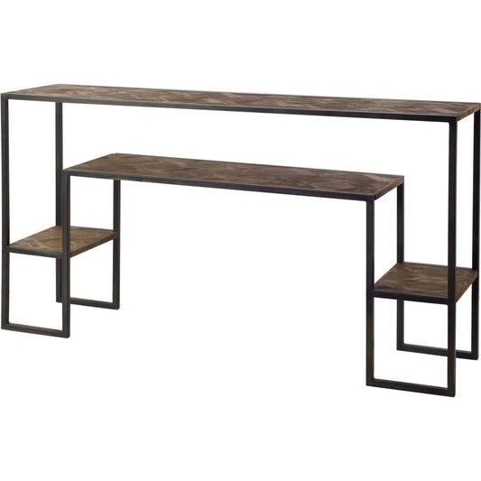 Parquiet Console Table by Mercana in brown. Made from mango wood in a modern style.