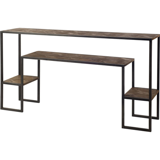 Parquiet Console Table by Mercana in brown. Made from mango wood in a modern style.