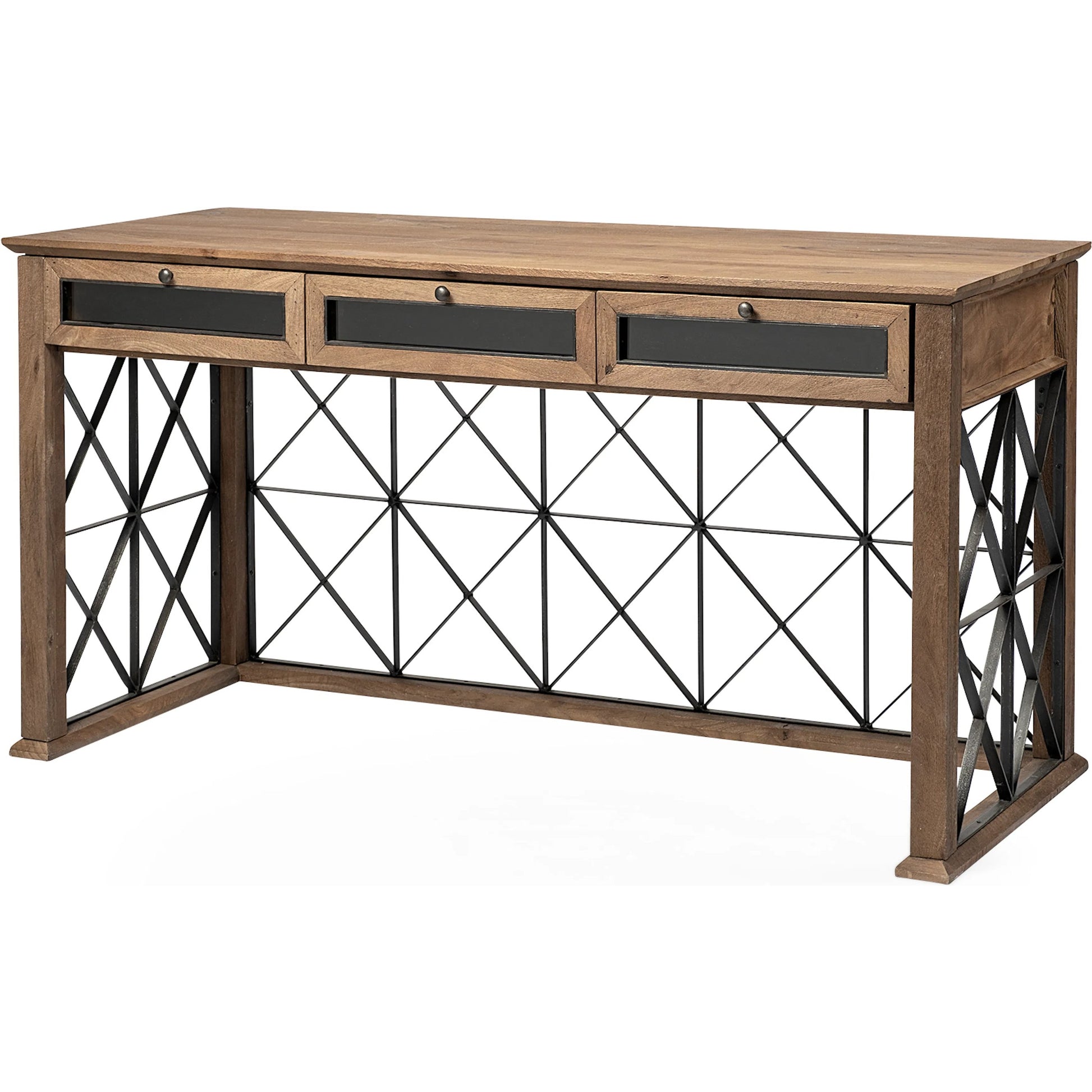Eldorado Office Desk by Mercana in brown. Made from mango wood in a cottage & farmhouse style.