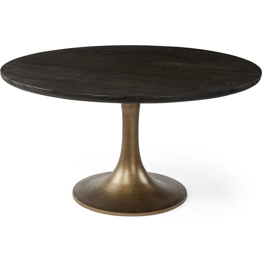 Mcleod Dining Table by Mercana in brown. Made from mango wood in a modern style.
